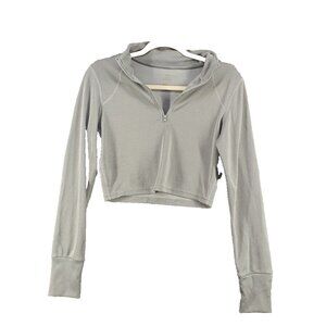 LA IMAGE Crop Top Size LARGE(12-14) Women Ribbed Knit Casual Gray